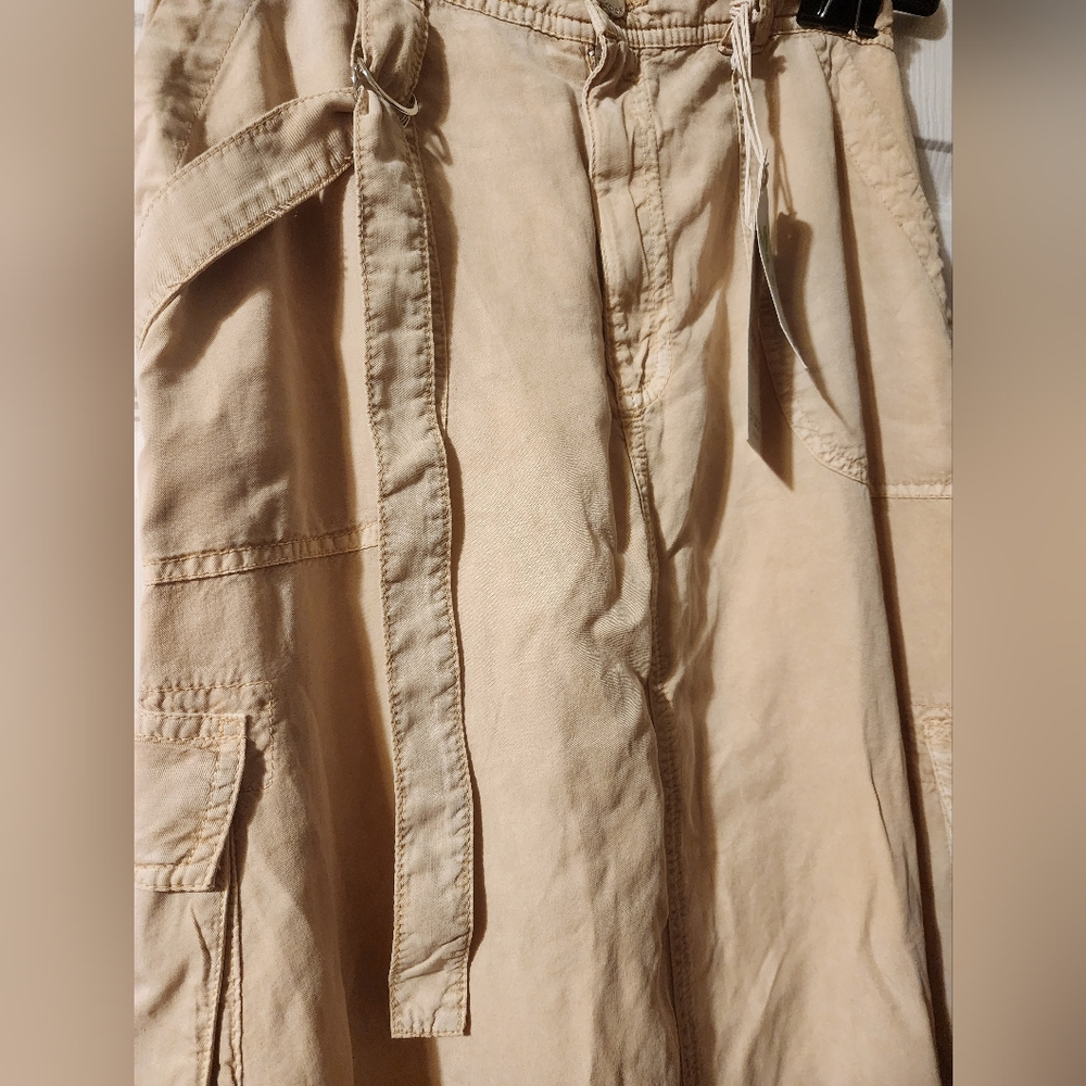 NWT Studio F Maxi Utility Cargo Tan Skirt Size 12 - Picture 4 of 14